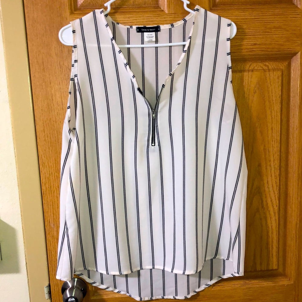 (L) sage & Vicky white dress tank